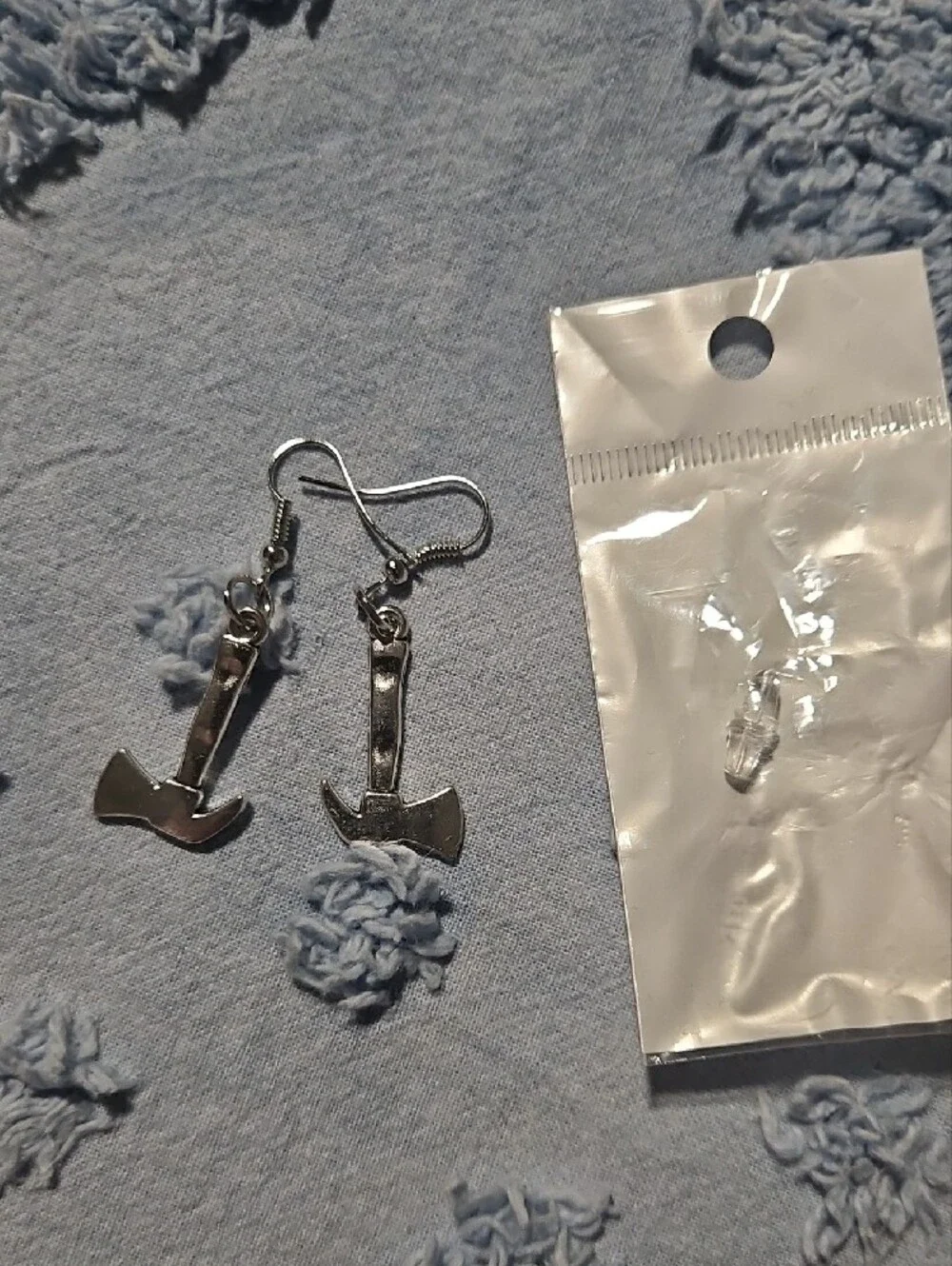 Silver Axe Drop Earring
